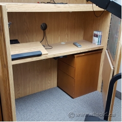 Enclosed Hide Away Desk with Overhead Storage